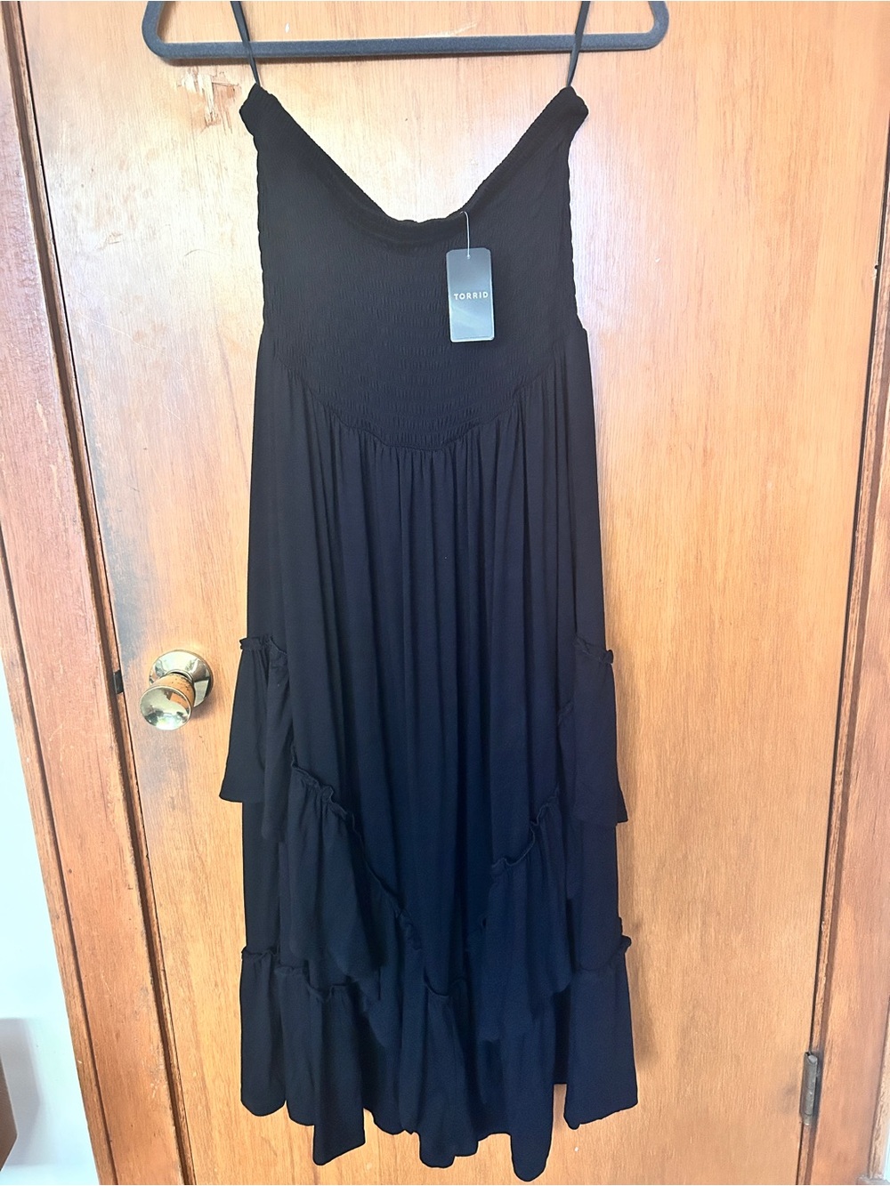 torrid Black Tiered Maxi Dress with Spaghetti Straps